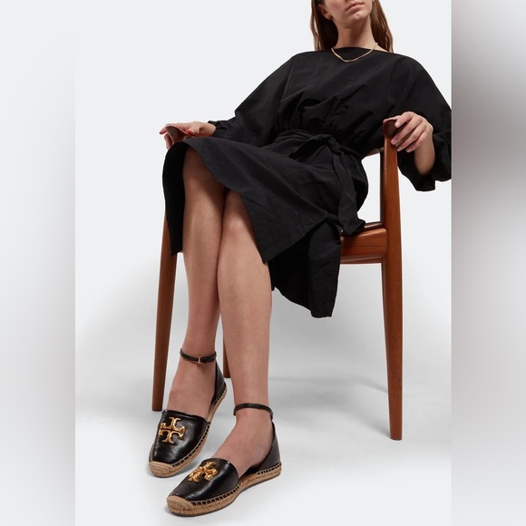 Tory Burch Eleanor D'orsay Espadrille in Perfect Black Size 7 - Picture 12 of 12